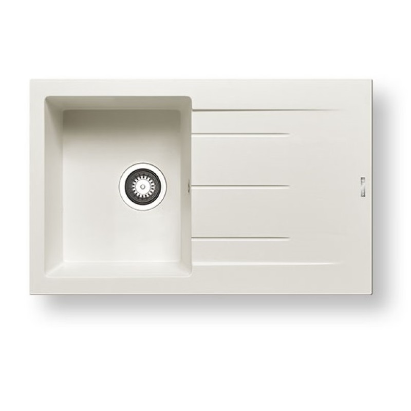 Pyramis Νεροχύτης Ένθετος Αντιστρεφόμενος Snow Pyragranite Alazia (79X50) 1B 1D 079810511