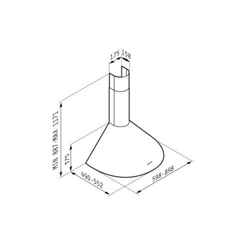 Pyramis Απορροφητήρας Classic Στρογγυλή Καμινάδα (90cm) 065017901