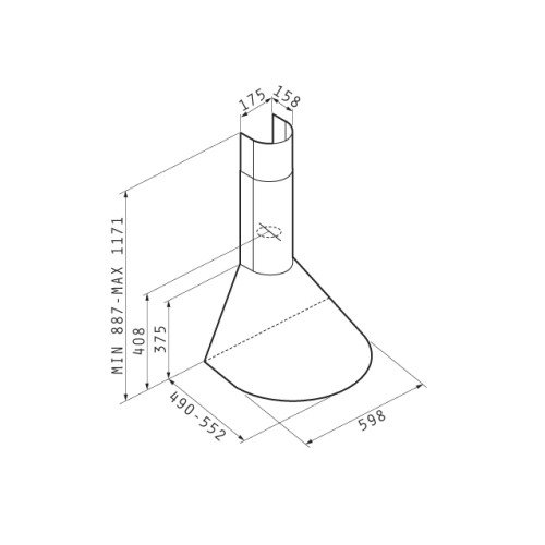 Pyramis Απορροφητήρας Στρογγυλή Καμινάδα Classic 065017801 (60cm)