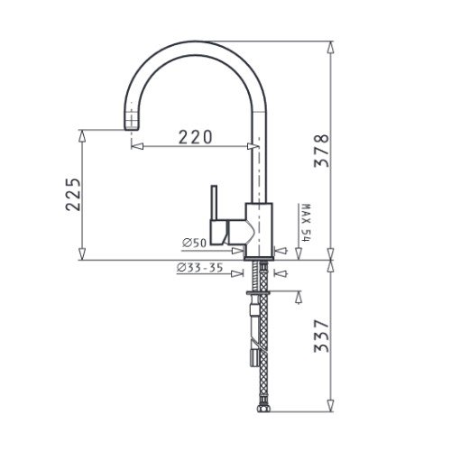 Pyramis Μπαταρία Κουζίνας Premium Gusto Χρωμέ 095071001