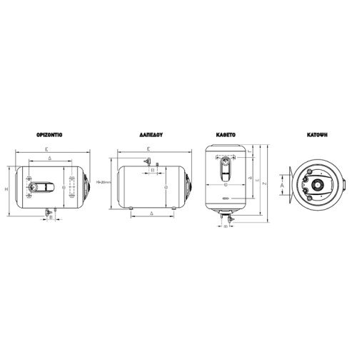 Elco Ηλεκτρικός θερμοσίφωνας Titan 100L Δαπέδου 4,0kW