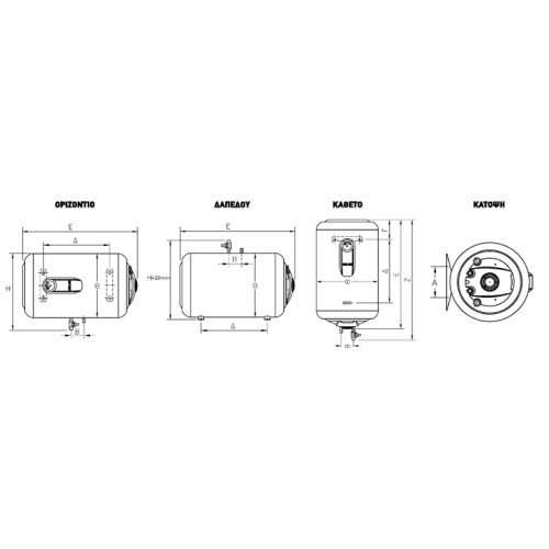 Elco Ηλεκτρικός θερμοσίφωνας Titan 60L Boiler Δαπέδου 4,0kW
