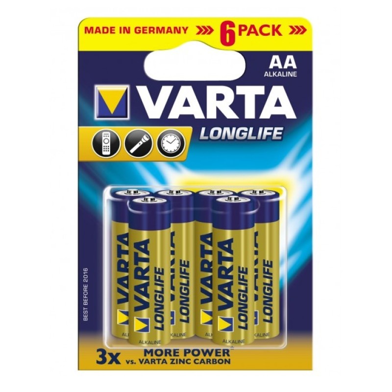 Varta Αλκαλική Μπαταρία Longlife AA 4106 (6τμχ)