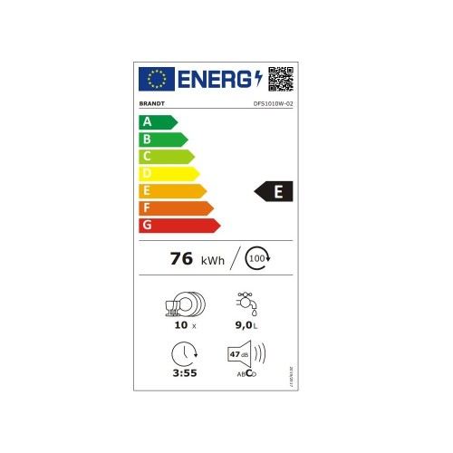 Brandt Πλυντήριο Πιάτων DFS 1010W (45cm)