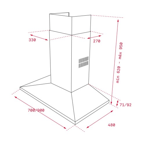 Teka Απορροφητήρας Καμινάδα TIKAL DSS 785 70cm