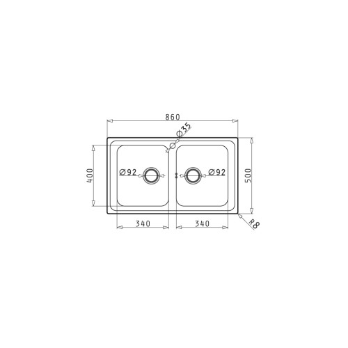 Pyramis Νεροχύτης ένθετος Alea Γυαλισμένος (86x50) 2B Inox 107157701