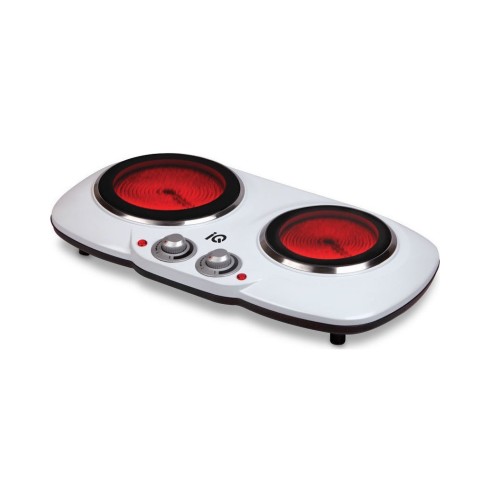 IQ Διπλή Κεραμική Εστία KC-1243 Λευκή