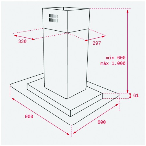 Teka Απορροφητήρας Νησίδα DG3 985 ISLAND (90cm)