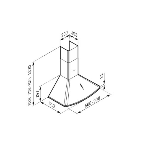 Pyramis Απορροφητήρας Καμινάδα Οβάλ Classic 60cm Inox (065030401)