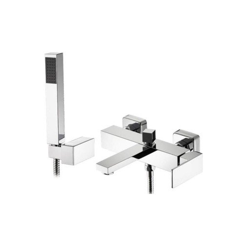 Pyramis Αναμεικτική Επίτοιχη Μπαταρία Λουτρού με Σετ Ντους Streto Plus (090924201)