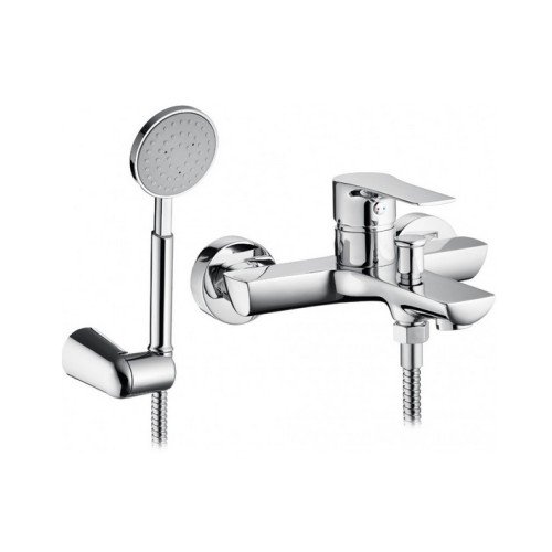 Pyramis Αναμεικτική Επίτοιχη Μπαταρία Λουτρού με Σετ Ντους Majesta (090924801)