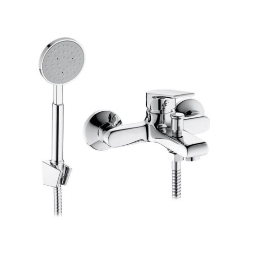 Pyramis Αναμεικτική Επίτοιχη Μπαταρία Λουτρού με Σετ Ντους Vigoro (090925101)