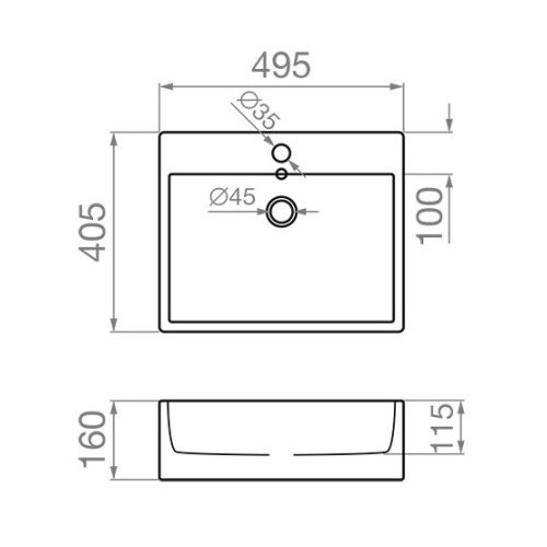 Pyramis Νιπτήρας Επικαθήμενος Kassandra 495x405 (023012001)