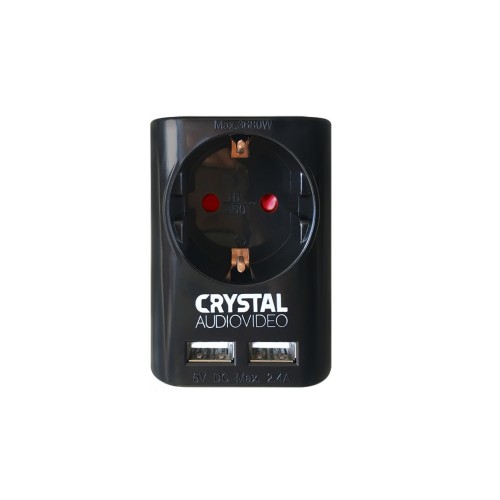 Crystal Audio Μονόπριζο + 2xUSB SU-1 Black