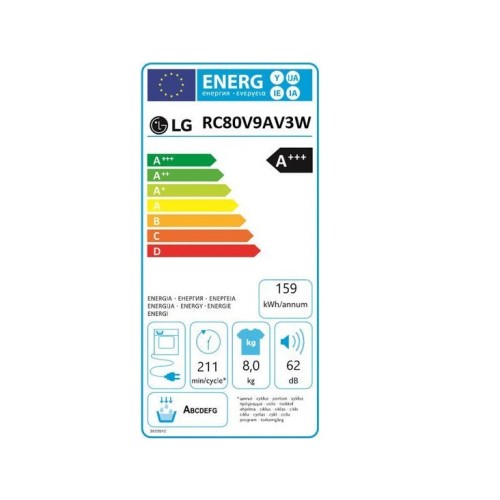 LG Στεγνωτήριο Ρούχων RC80V9AV3W (8kg A+++-10%)