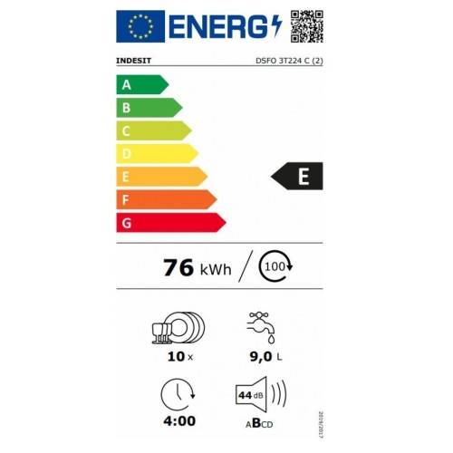 Indesit Πλυντήριο Πιάτων DSFO 3T224 C  για 10 Σερβίτσια Π45xY85εκ