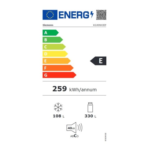 Siemens Ψυγειοκαταψύκτης KG49NXIEP Full No Frost 438Lt Inox