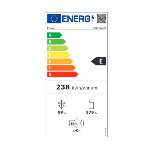 Pitsos Ψυγειοκαταψύκτης PKNB39VLE2 Full NoFrost 368lt Inox