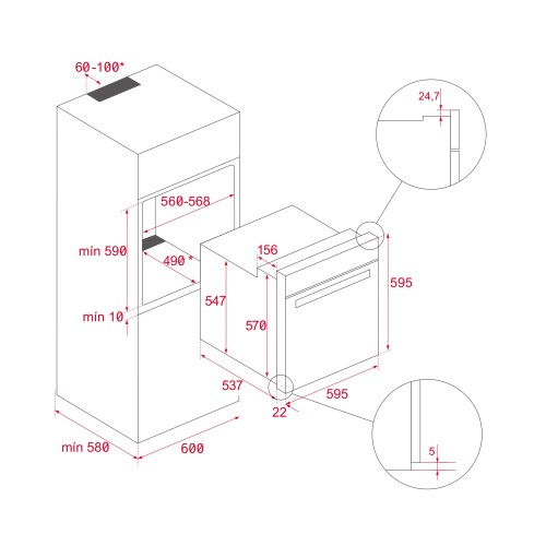 Teka Φούρνος Ανω Πάγκου Εντοιχιζόμενος HLB 860