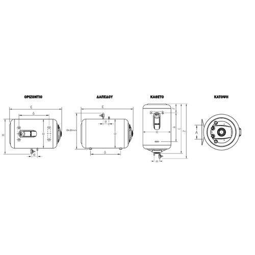 Elco Ηλεκτρικός θερμοσίφωνας Duro Glass 10L Κάθετος 1,5kW