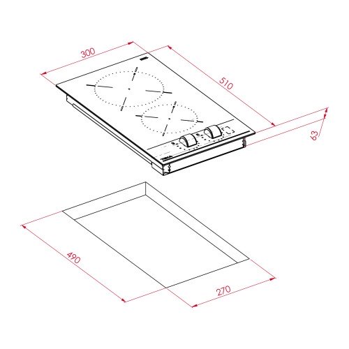 Teka Κεραμική Εστία Domino TBC 32000 XFL 30cm