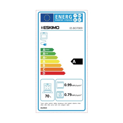 Eskimo Εντοιχιζόμενος Φούρνος Ανω Πάγκου ES BO7009 Inox