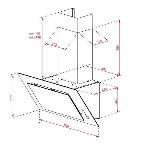 Teka Απορροφητήρας Τζάκι DVT 98660 (90cm) Λευκός