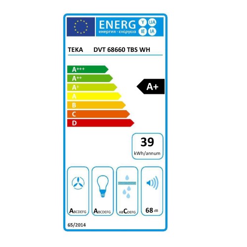 Teka Απορροφητήρας Τζάκι DVT 68660 (60cm) Λευκός