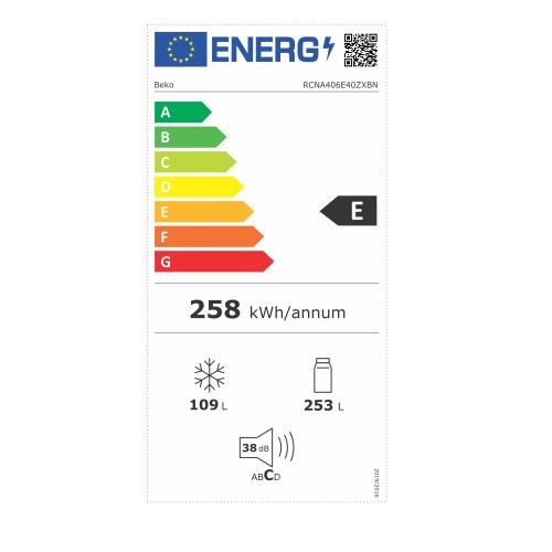 Beko Ψυγειοκαταψύκτης RCNA406E40ZXBN No Frost 362 lt Inox