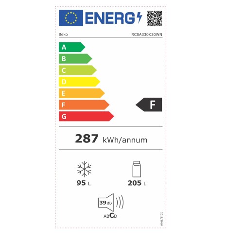 Beko Ψυγειοκαταψύκτης RCSA330K30WN 300lt Λευκό