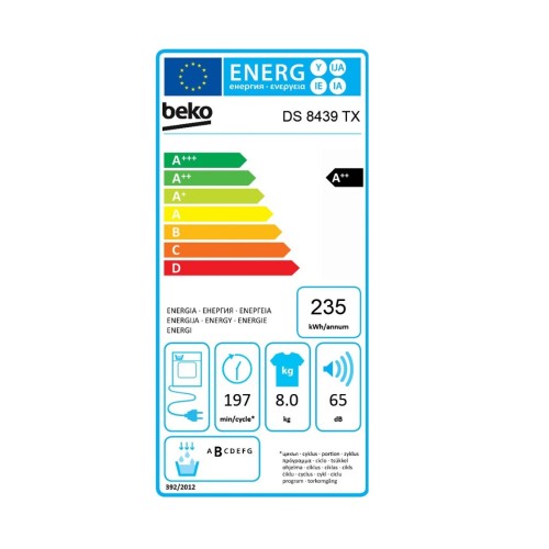 Beko Στεγνωτήριο Ρούχων DS 8439 TX (8kg)