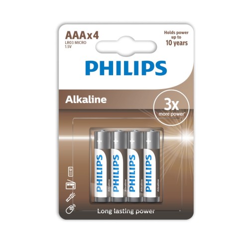 Philips Αλκαλική Μπαταρία LR03A4B/GRS AAA (115010-0004)