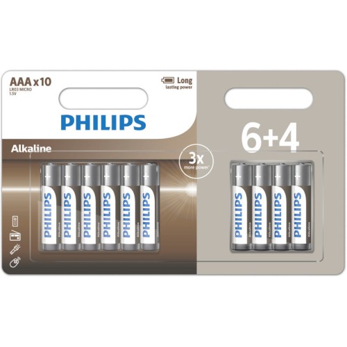 Philips Αλκαλική Μπαταρία LR03A10BP/GRS (10τμχ)