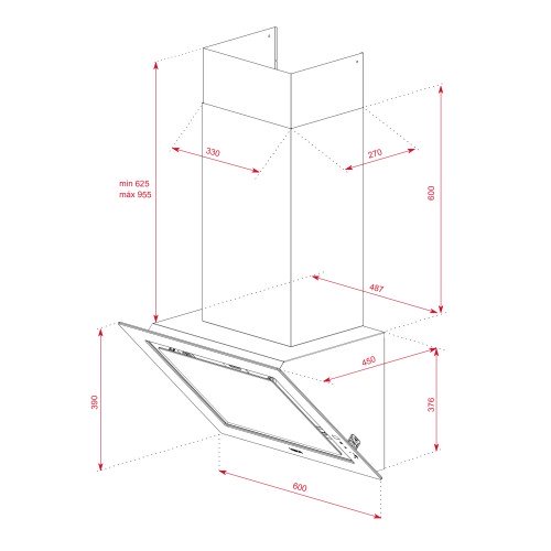 Teka Απορροφητήρας Τζάκι DLV 68660 TOS 60cm White Marble