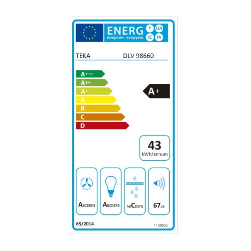 Teka Απορροφητήρας Τζάκι DLV 98660 (90cm) Mαύρο κρύσταλλο