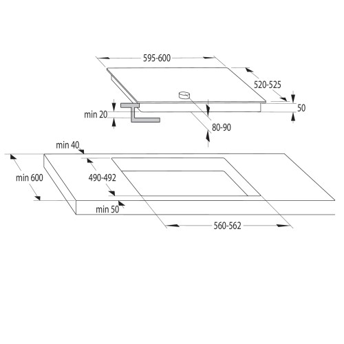 Gorenje Αυτόνομη Κεραμική Εστία EC642CLI (730791) 59.5cm