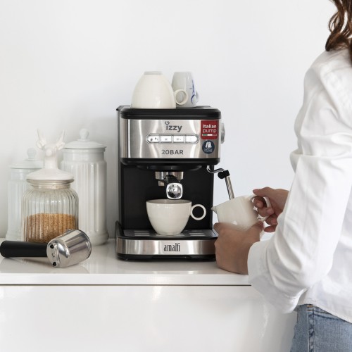 Izzy Μηχανή Espresso Amalfi IZ-6004 (223701) 1000W Πίεσης 20bar Ασημί