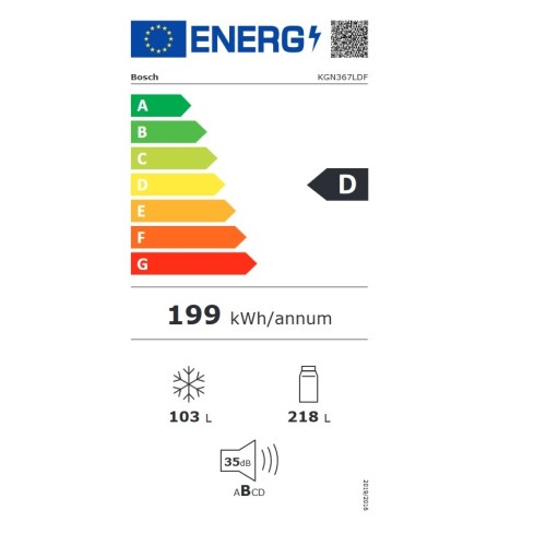 Bosch Ψυγειοκαταψύκτης KGN367LDF Full No Frost 321lt Inox