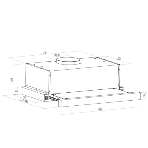 Gruppe Απορροφητήρας Συρόμενος Ammos S-3003A-C05-M7-600 60cm