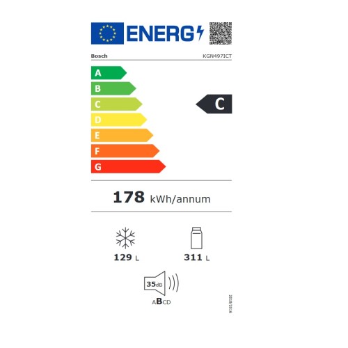Bosch Ψυγειοκαταψύκτης KGN497ICT Full No Frost 440lt Inox
