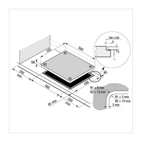 Brandt Αυτόνομη Επαγωγική Εστία BPI6464B (56cm)