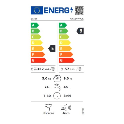 Bosch Πλυντήριο-Στεγνωτήριο WNA144V9GR (9kg/5kg 1400rpm)