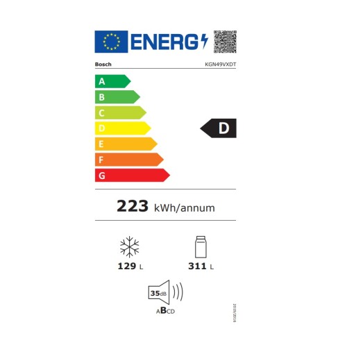 Bosch Ψυγειοκαταψύκτης KGN49VXDT Full NoFrost 440lt Black