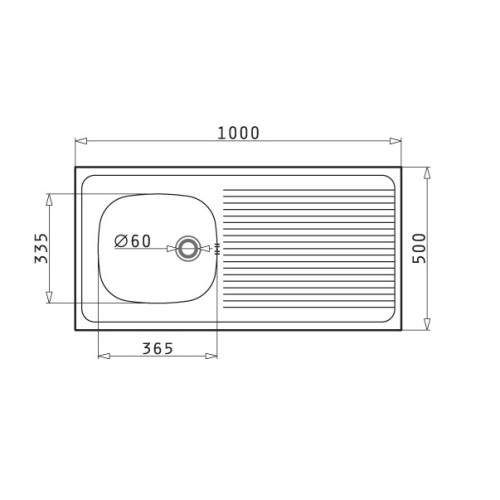 Pyramis Νεροχύτης Επικαθήμενος International 1B 1D 100x50 (100100201)