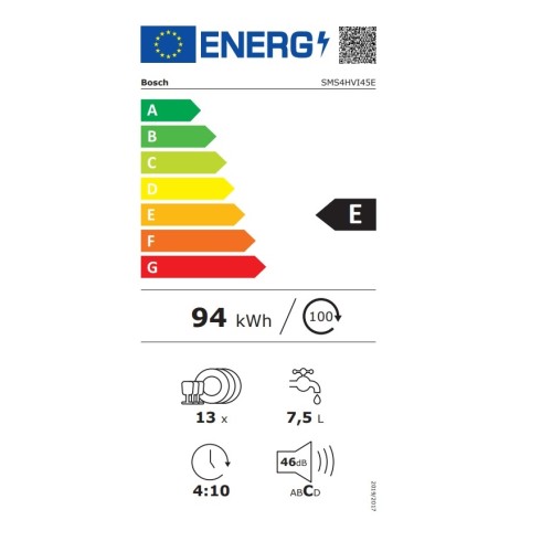 Bosch Πλυντήριο Πιάτων SMS4HVI45E (60cm) Inox