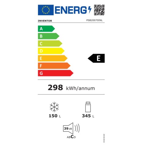 Inventor Ψυγειοκαταψύκτης PSB20070INL Total No Frost 495lt Inox