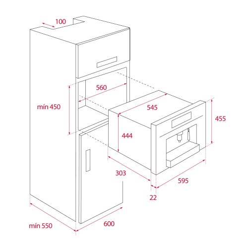 Teka Εντοιχιζόμενη Καφετιέρα CLC 835 MC Mαύρο κρύσταλλο