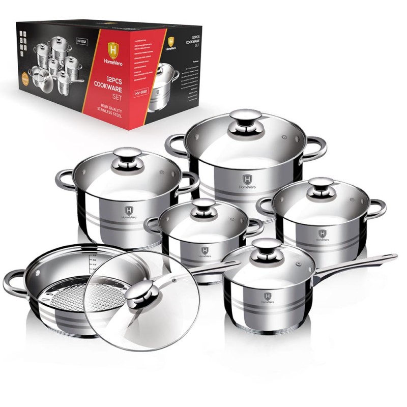 HomeVero Σετ Μαγειρικά Σκεύη HV-1012 12τμχ