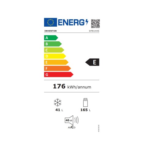 Inventor Ψυγείο Δίπορτο DPB144S 206lt Ασημί