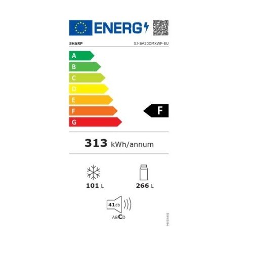 Sharp Ψυγειοκαταψύκτης SJ-BA20DMXWF NoFrost 367lt Λευκός